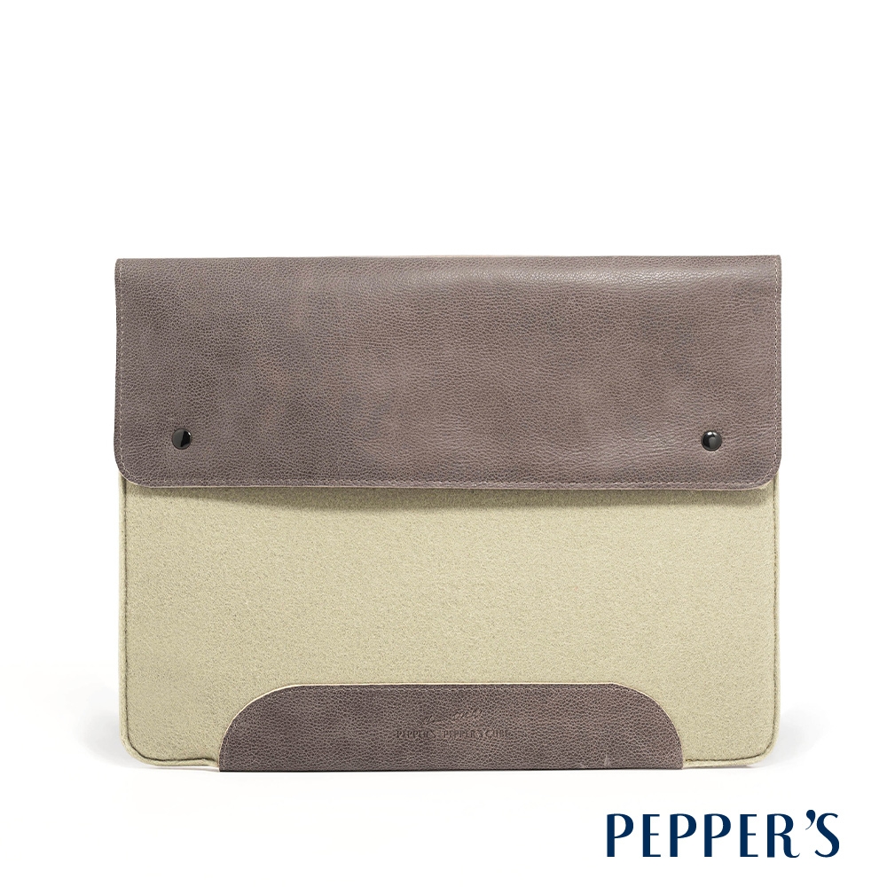 PEPPER'S DOT 牛皮雙色平板文件套 - 岩綠色