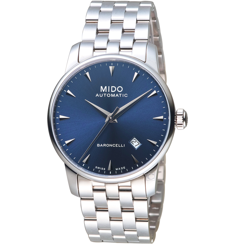 【MIDO 美度】官方授權 永恆系列午夜藍機械男錶(M86004151)-鋼帶
