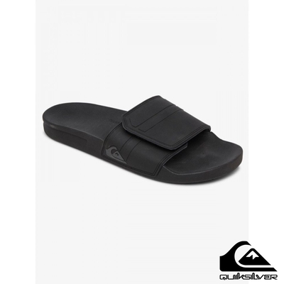 【QUIKSILVER】RIVI SLIDE ADJUST 海灘拖鞋 黑色