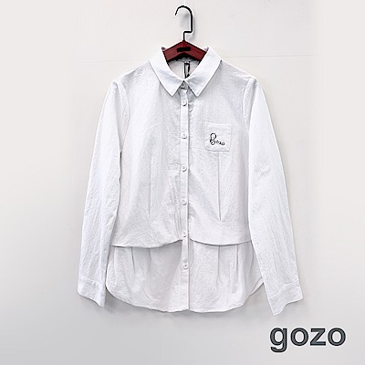 gozo 藝術色塊展覽拼接棉質襯衫(二色)