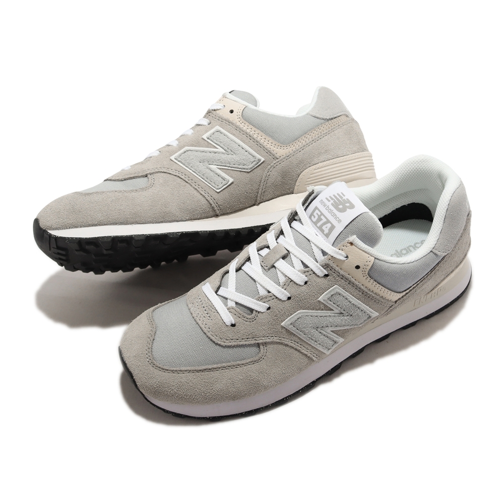 New Balance 休閒鞋574 男鞋女鞋淺灰米色麂皮緩震復古經典情侶鞋