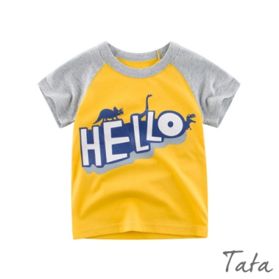 兒童 HELLO恐龍印花上衣 共二色 TATA KIDS