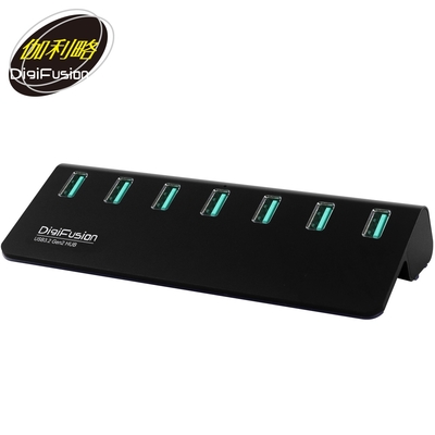 伽利略 USB3.2 Gen2 7埠 Hub 鋁合金 (H718S-BK)