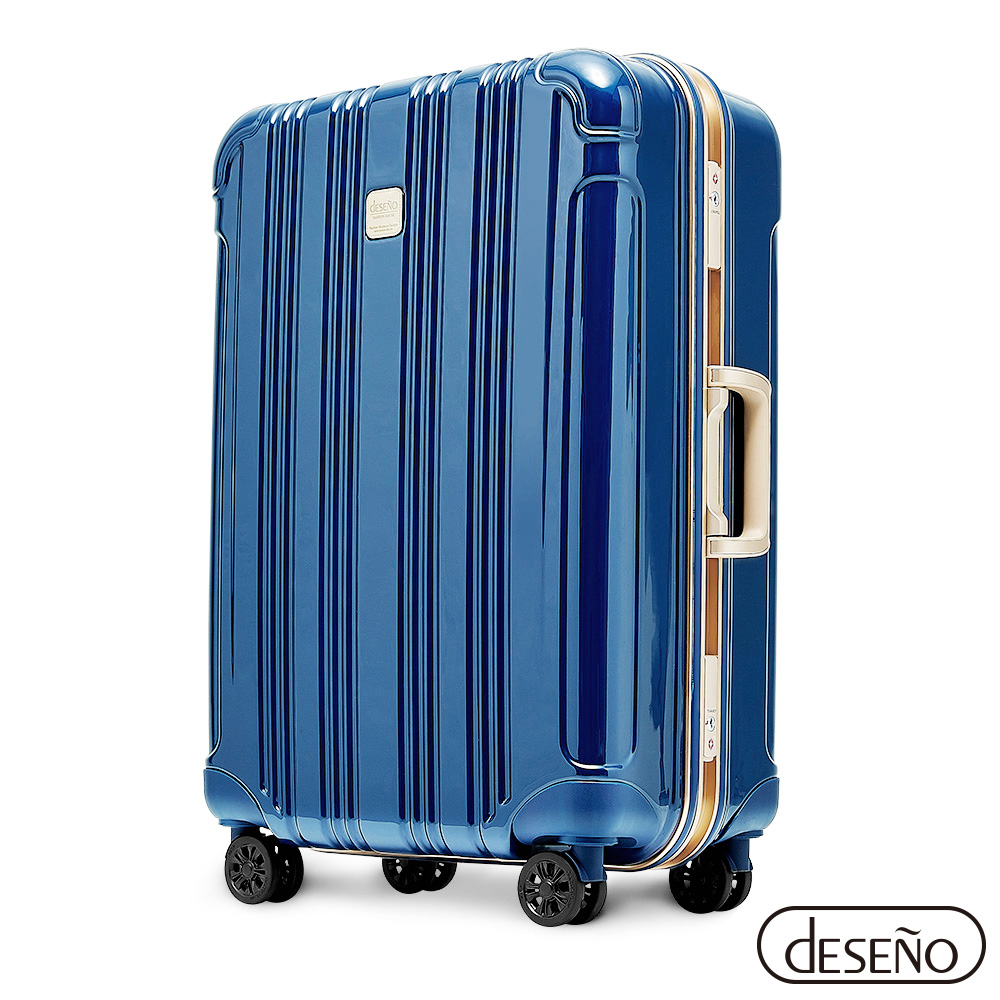 【Deseno 笛森諾】 酷比旅箱II 24吋 輕量深鋁框行李箱-海藍金