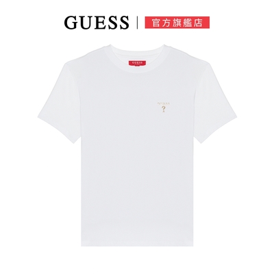 【GUESS】金色浮體LOGO短T-兩色可選