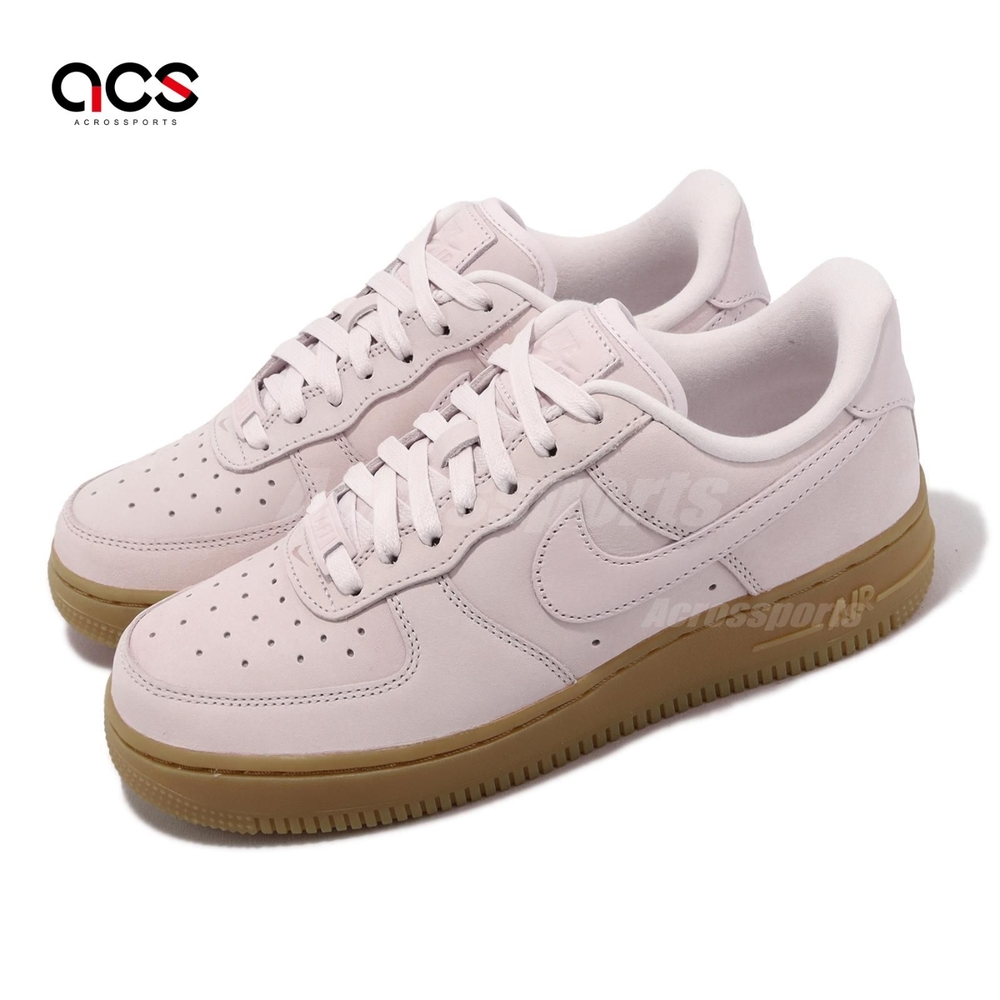 Nike 休閒鞋 Wmns Air Force 1 PRM MF 女鞋 粉 珍珠粉 皮革 麂皮 膠底 AF1 DR9503-601