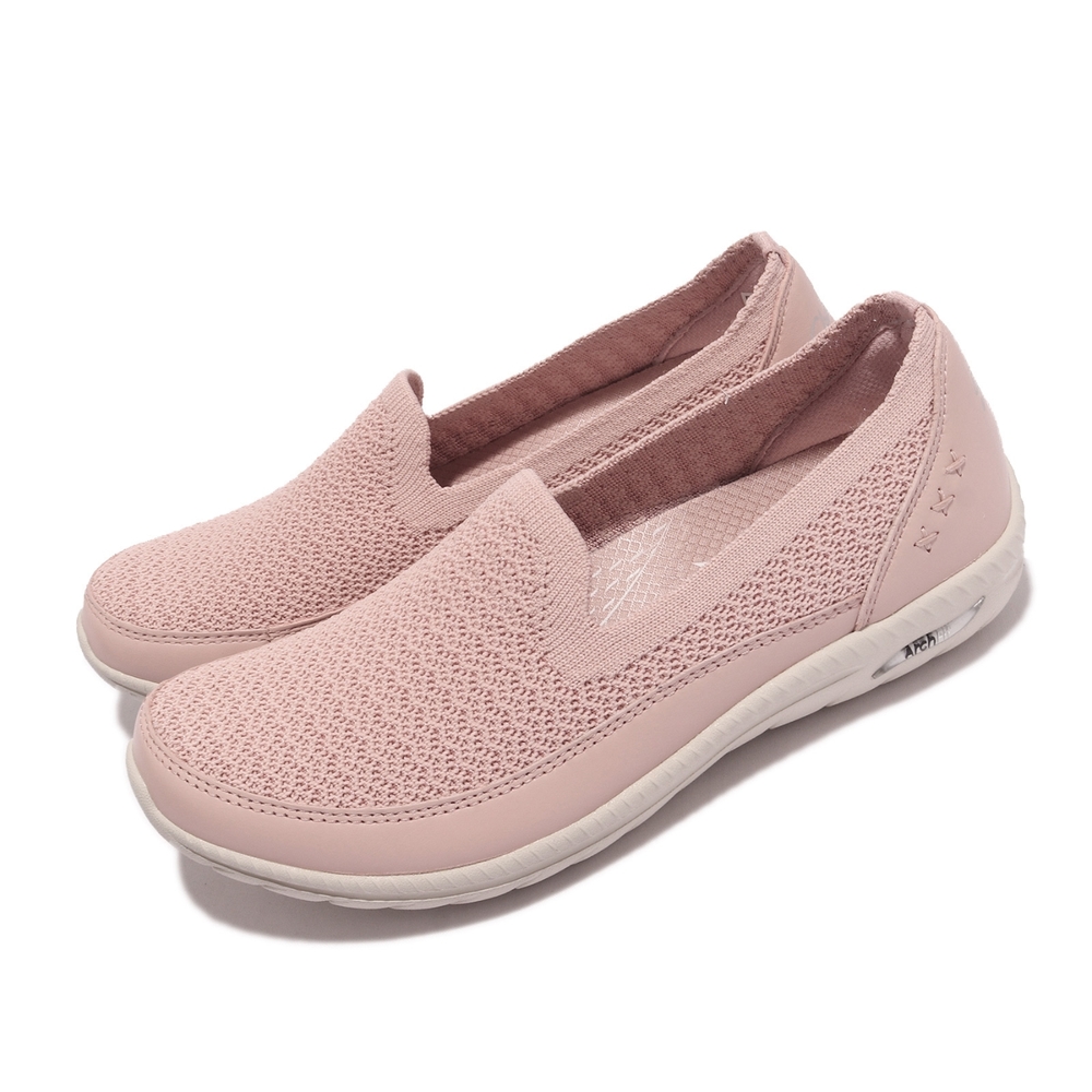 Skechers 休閒鞋 Arch Fit Flex 懶人鞋 女鞋 輕量 避震 緩衝 專利鞋墊 回彈 透氣 粉 淺褐 100287BLSH