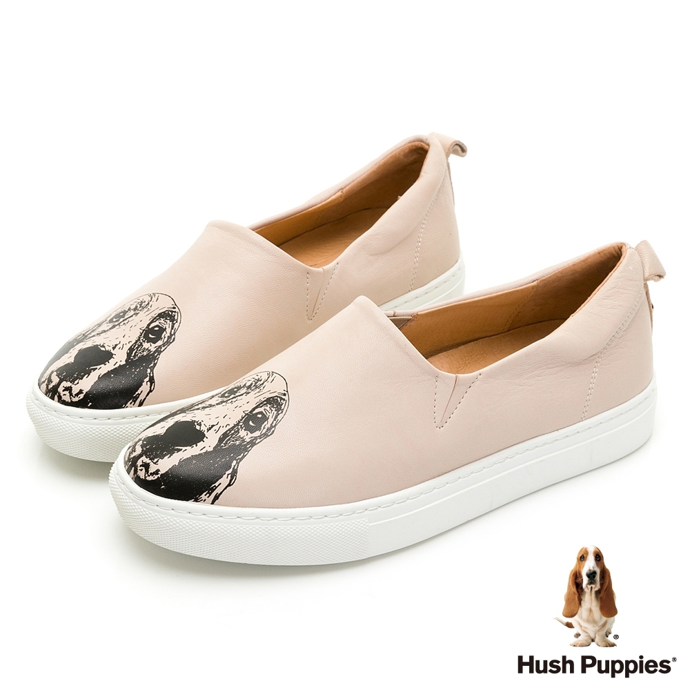 Hush Puppies 經典巴吉度大耳狗休閒鞋-卡其色