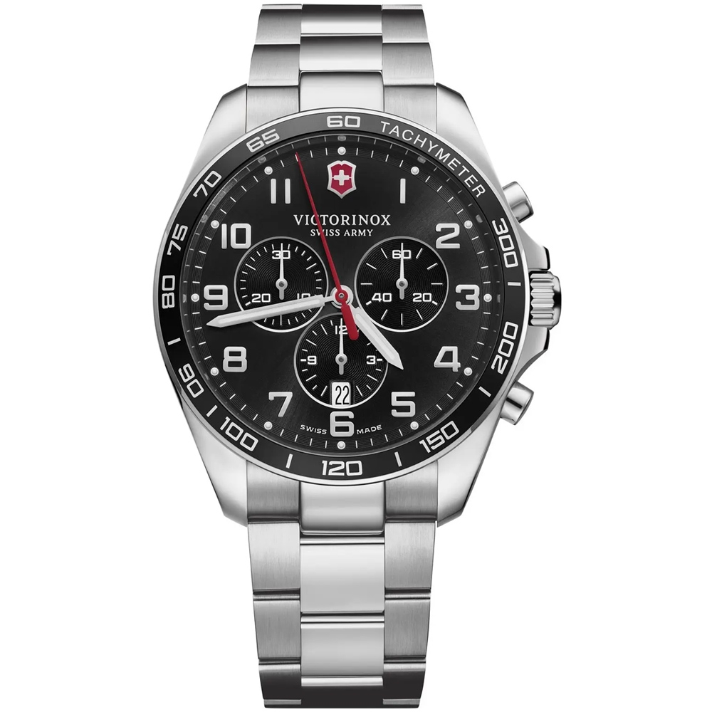 VICTORINOX瑞士維氏 Fieldforce 經典計時腕錶-黑 42mm / VISA-241899