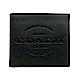 COACH 男仕壓印LOGO牛皮8卡對折短夾(黑) product thumbnail 1