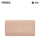 FOSSIL LOGAN 三折真皮拉鍊RFID防盜長夾-櫻花粉 SL7833656 product thumbnail 1