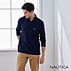 Nautica男裝 吸濕排汗素面長袖POLO衫-深藍 product thumbnail 1