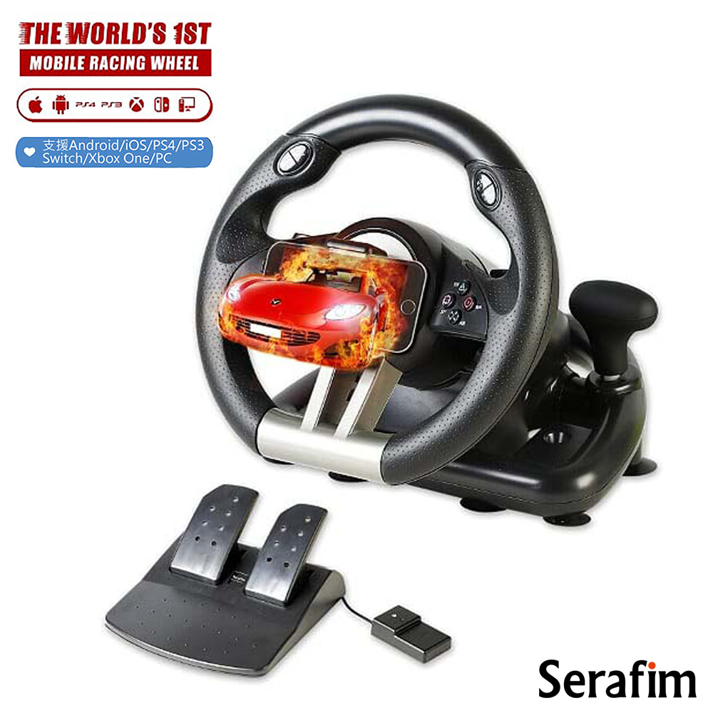 [時時樂限定] Serafim R1+ 賽車方向盤+踏板(支援安卓/iOS/Switch/PS4/Xbox/PC)