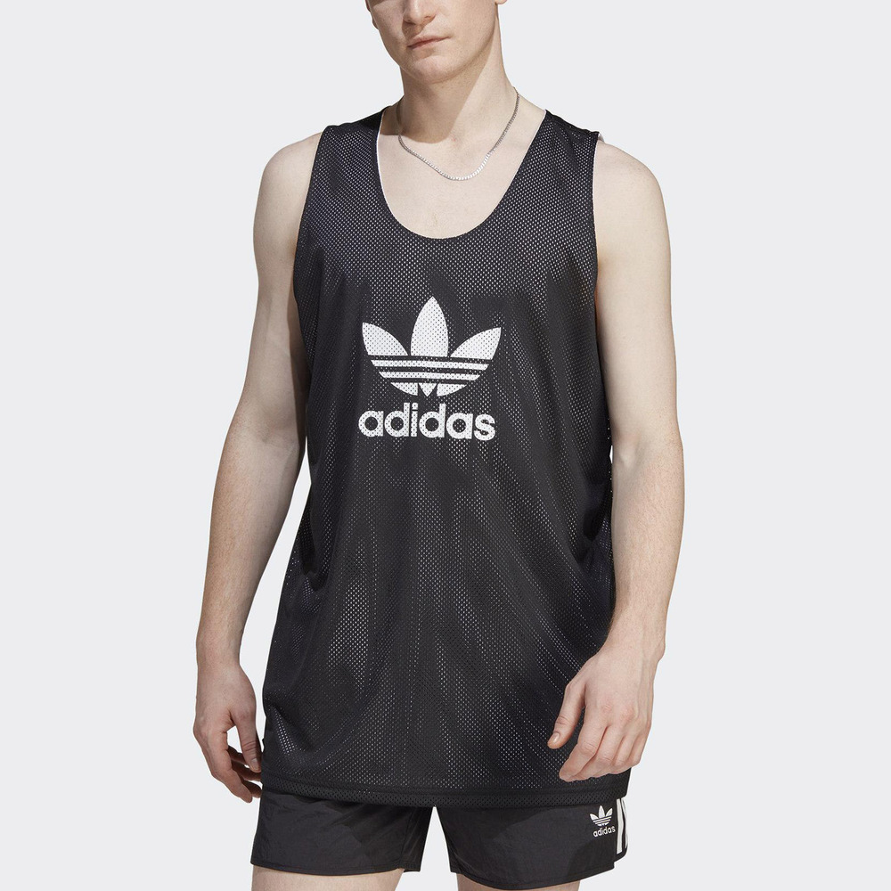 Adidas BBALL TREFO JSY HS2067 男 背心 雙面 球衣 亞洲版 運動 休閒 寬鬆 黑白