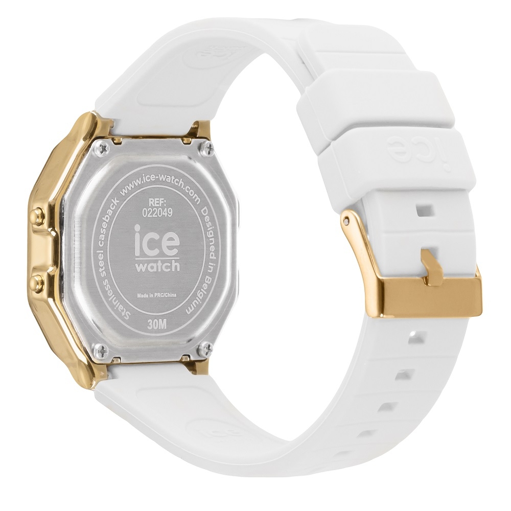 Ice Watch ICE DIGIT RETRO系列復古金框矽膠電子錶32mm-白色| 其他流行