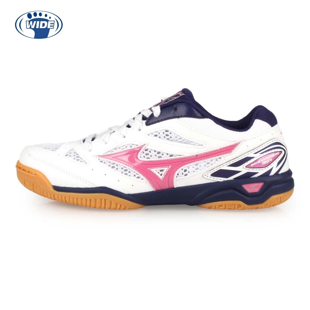 MIZUNO 女桌球鞋-WIDE WAVE KAISERBURG 白粉丈青