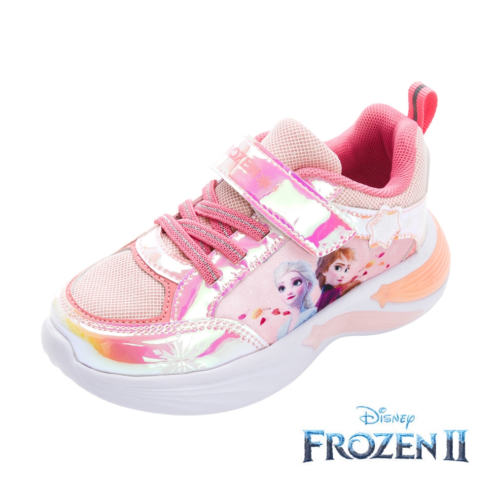 【Disney 迪士尼】 正版童款 冰雪奇緣 電燈運動鞋/透氣 防臭 舒適 粉紅(FNKX37423)