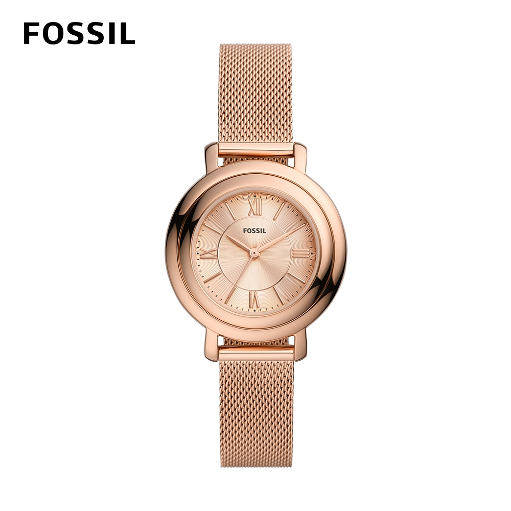 FOSSIL Jacqueline 雙約經典簡約女錶 玫瑰金米蘭帶 34MM ES5172