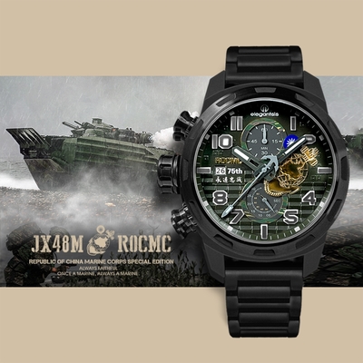 elegantsis 愛樂時 海軍陸戰隊3.0版 75週年紀念款計時錶 ELJX48MQS-ROCMC 75 BK