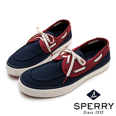 SPERRY 美式經典輕量舒適帆布鞋(男)-深藍/紅