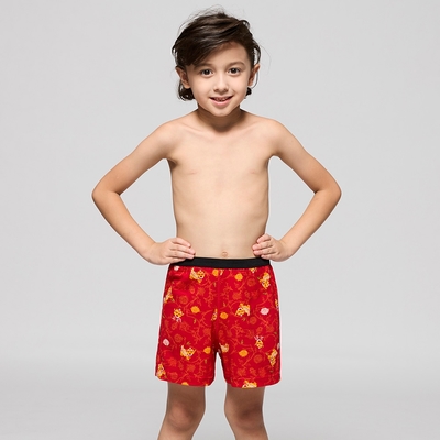 DADADO-繁花躍獅 110-130男童內褲(紅) 品牌推薦-舒適寬鬆-GCQ301RS
