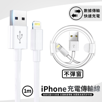 【2入組】 Apple 蘋果 Lightning to USB連接 傳輸線 充電線 100cm
