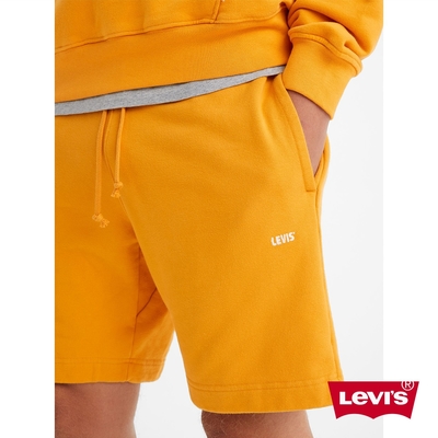 Levis Gold Tab金標系列 男款 重磅抽繩棉短褲 / 精工刺繡Logo / 405GSM厚棉 芥末黃