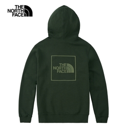 【The North Face 官方旗艦】北面女款綠色背部大尺寸印花寬鬆連帽大學T｜86QCI0P