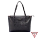 GUESS-女包-LOGO壓印皮革肩背托特包-黑 原價3090 product thumbnail 1