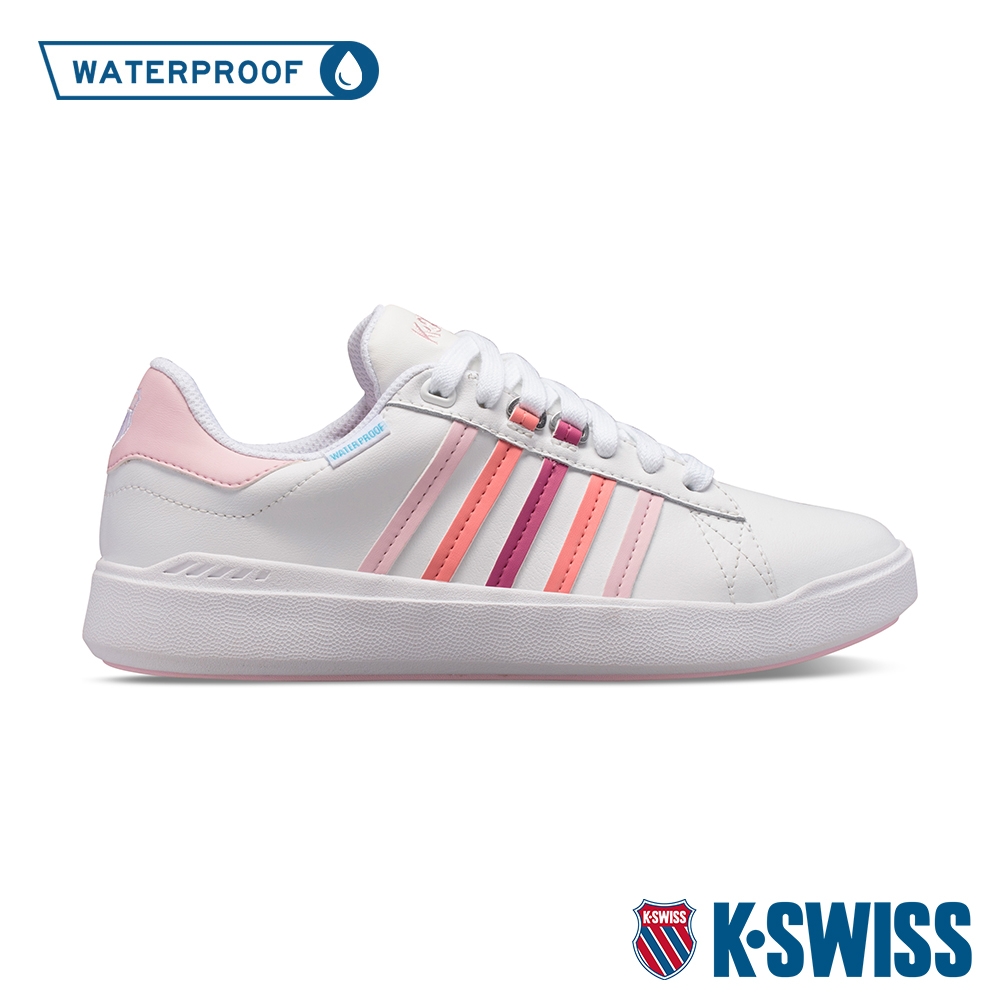 K-SWISS Pershing Court Light WP防水時尚運動鞋-女-白/粉紅/桃紅