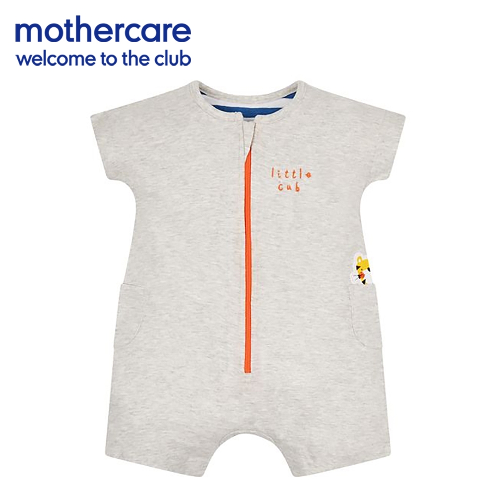 mothercare 專櫃童裝 灰羞羞虎短袖兔裝/連身衣 (3個月)