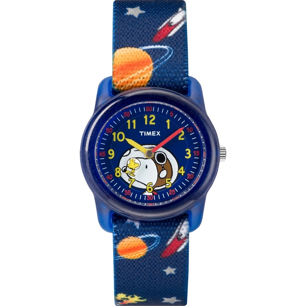 TIMEX 天美時 x SNOOPY 限量聯名系列星球款手錶 - 藍 /28mm