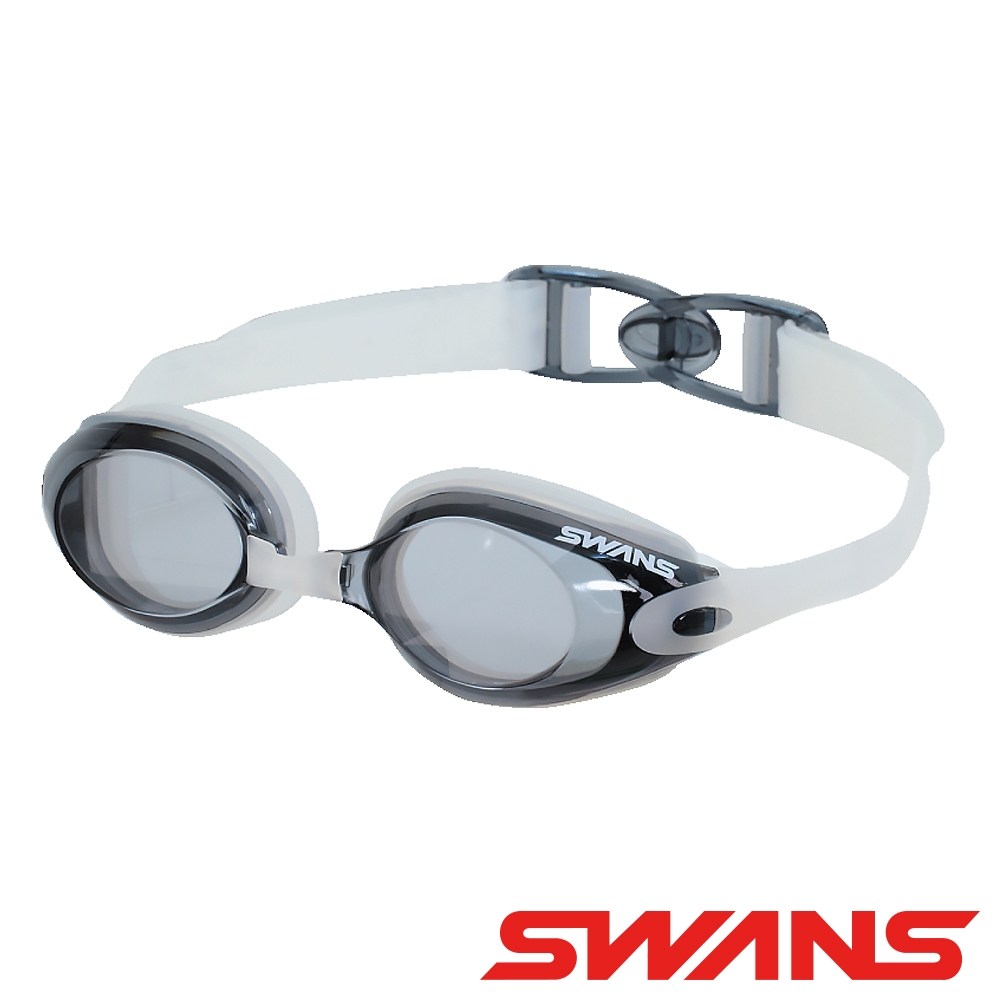 【SWANS 日本】光學通用型泳鏡SWB-1透明黑/防霧/抗UV/矽膠