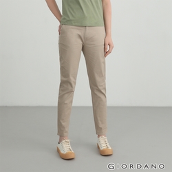 GIORDANO  女裝腰鬆緊修身休閒卡其褲 - 96 簡約褐