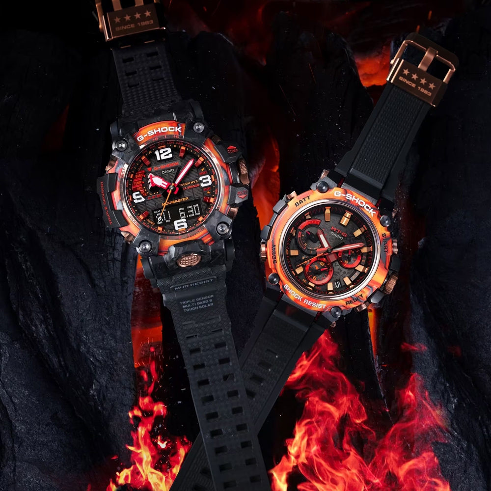 CASIO卡西歐G-SHOCK 40周年限定泥人太陽能電波雙顯錶-GWG-2040FR-1A