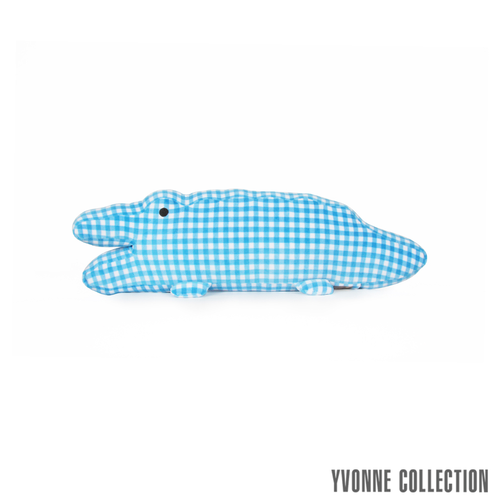 Yvonne Collection鱷魚造型短抱枕-藍格