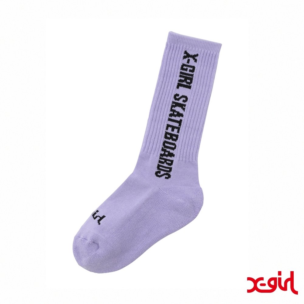 X-girl #1 SKATEBOARDS RIB SOCKS潮流長襪-紫