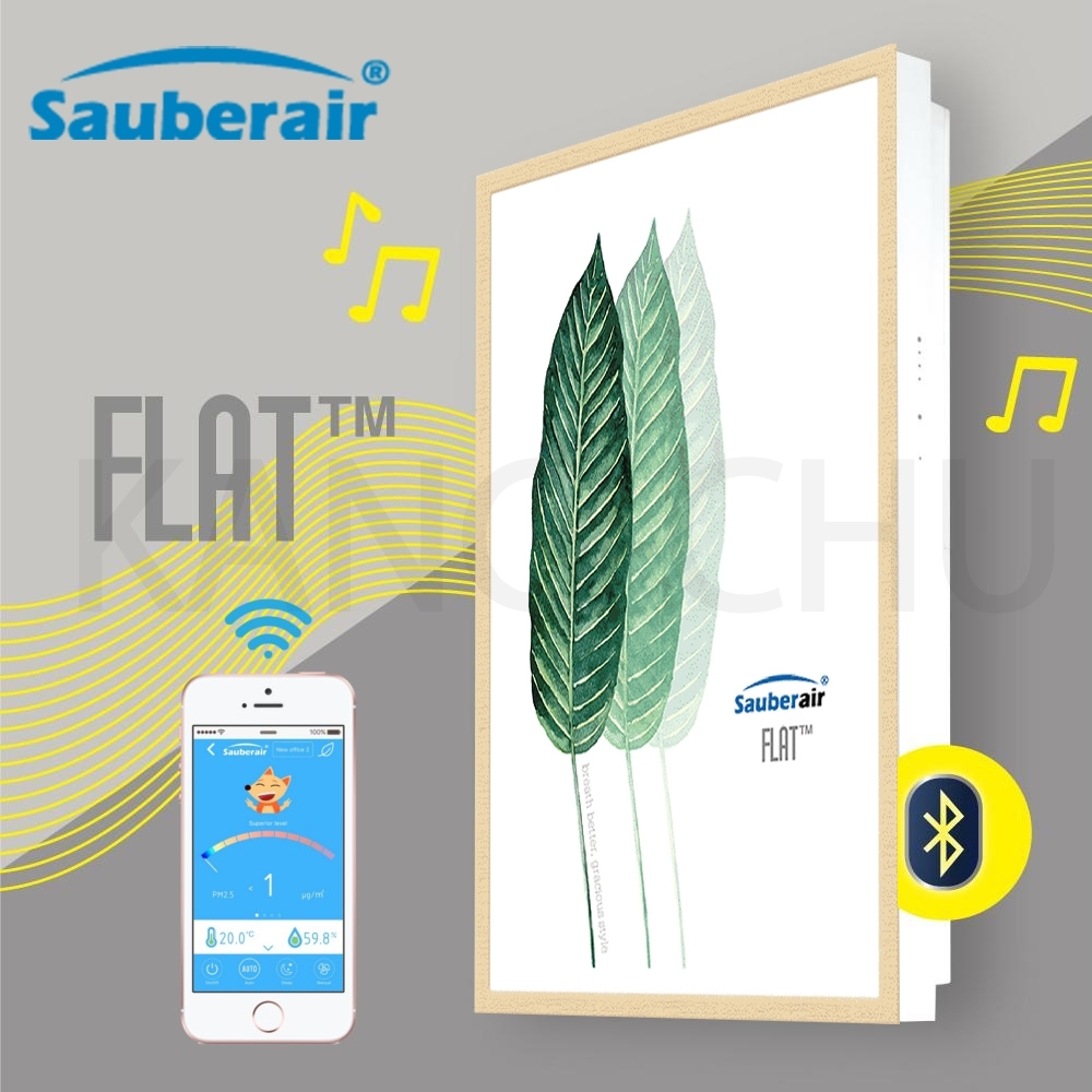 Sauberair 6-10坪 葉之拓印木框 藍芽喇叭空氣清淨機 FLAT-BT 台灣品牌 壁掛畫框式