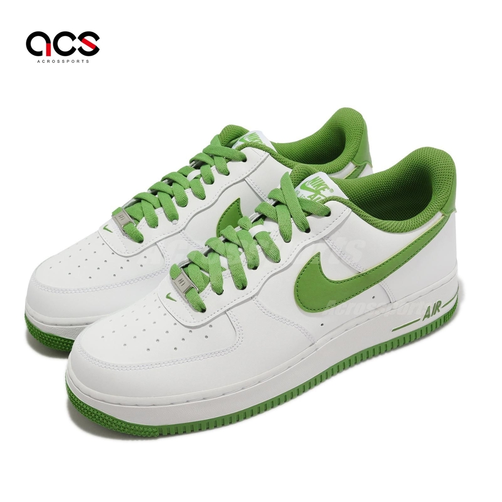 Nike 休閒鞋 Air Force 1 07 男鞋 白 草綠 AF1 皮革 經典 DH7561-105