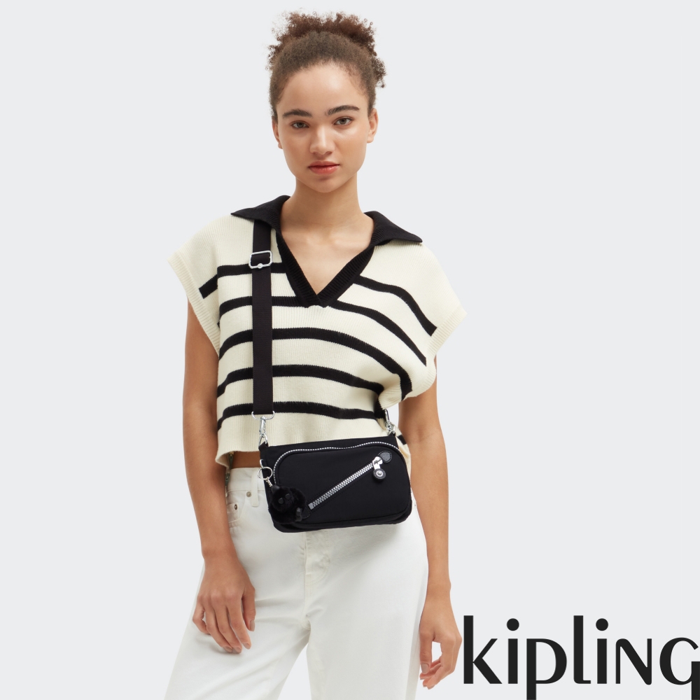 Kipling 質感極致黑手提肩背兩用包-NEW MILOS