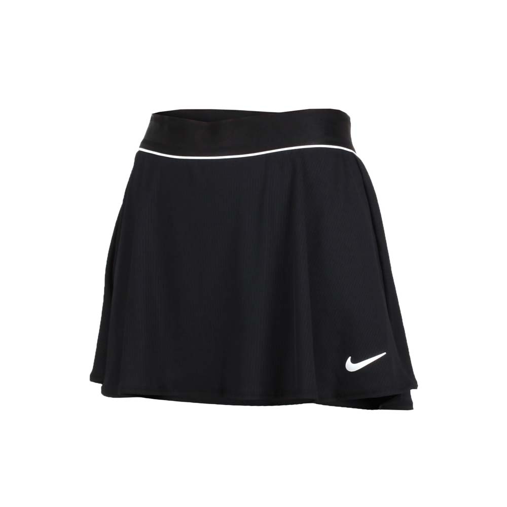 NIKE 女短裙-網球 慢跑 附襯褲 三分裙 黑白