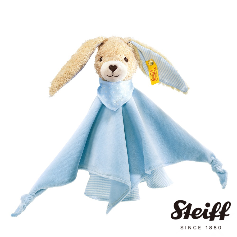 STEIFF德國金耳釦泰迪熊 Hoppel Rabbit Comforter 有機棉兔 嬰幼兒安撫巾
