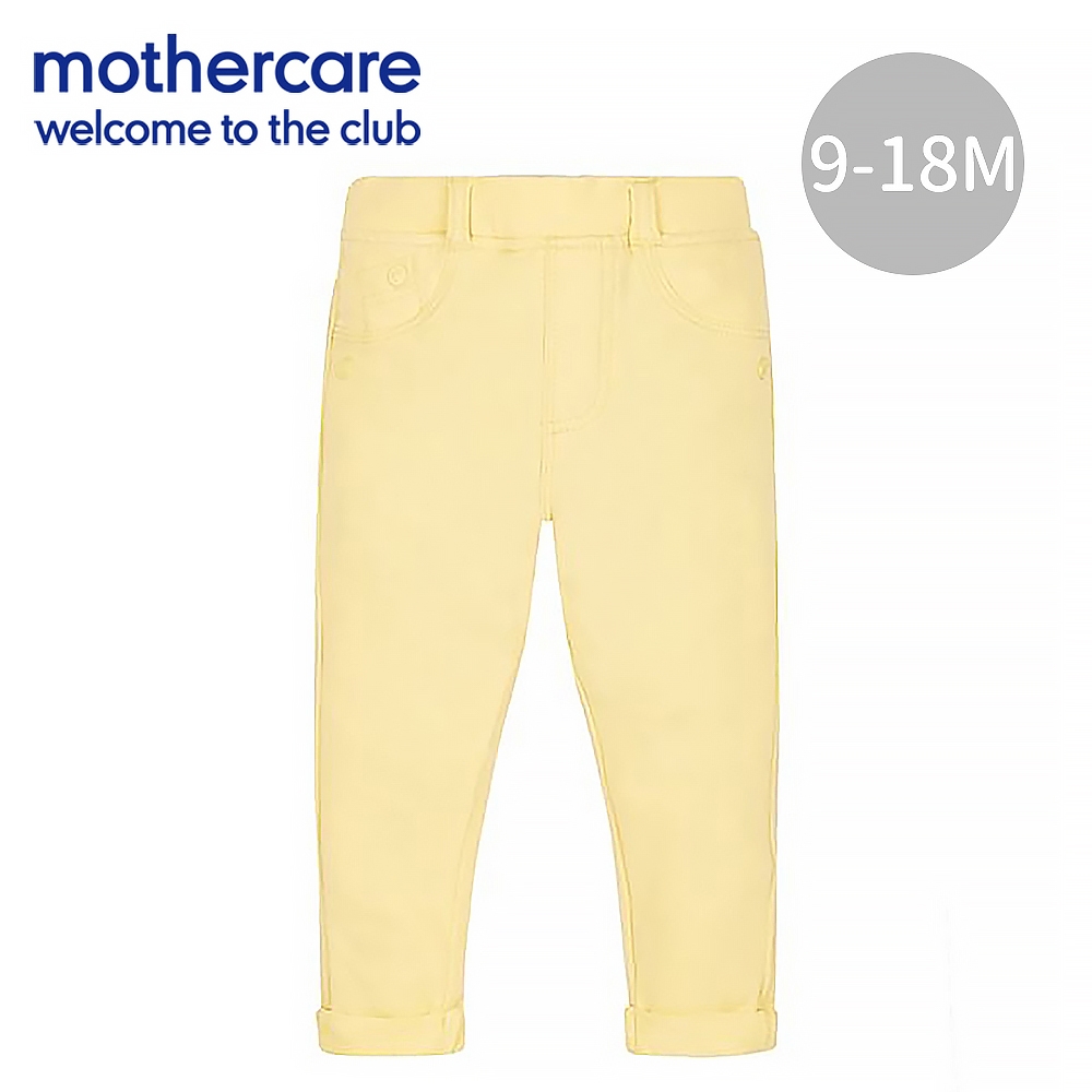 mothercare 專櫃童裝 活潑亮黃反摺牛仔褲/長褲 (9-18個月)