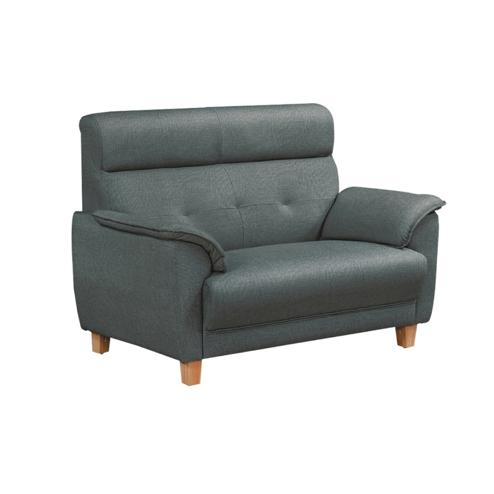【文創集】華道頓 時尚灰亞麻布紋皮革二人座沙發椅-146x86x105cm免組