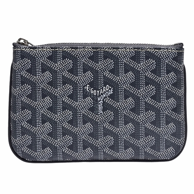 GOYARD 經典MATIGNON手工帆布拉鍊零錢包(灰色)