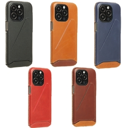 【n max n 台灣設計品牌】iPhone15 Pro 經典系列 - 全包覆式手機皮革套 - 六色任選