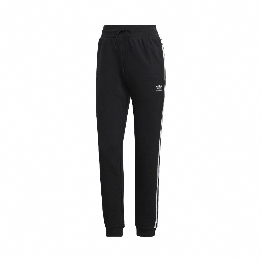 adidas 長褲 Slim Cuffed Pants 女款 愛迪達 三線三葉草 基本款 鬆緊腰帶 抽繩 黑白 GD2255