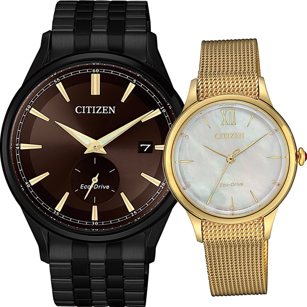 CITIZEN 幸福之吻光動能對錶(BV1115-82X+EM0812-89D)