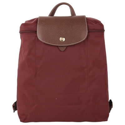 LONGCHAMP Le pliage 拉鍊摺疊後背包(磚紅色)