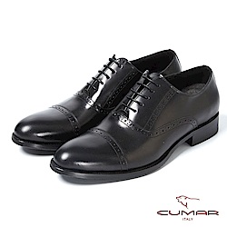 CUMAR英式牛津 復古質感舒適皮鞋-黑